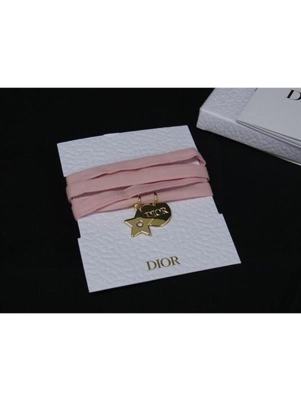 Dior Star Motif Necklace Choker Pink Gold